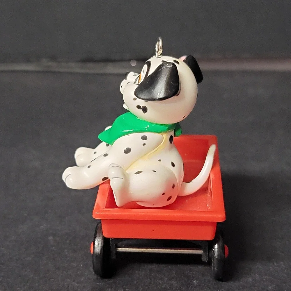 Vintage Disney 101 Dalmatians Ornament Merry Christmas Dog In Wagon